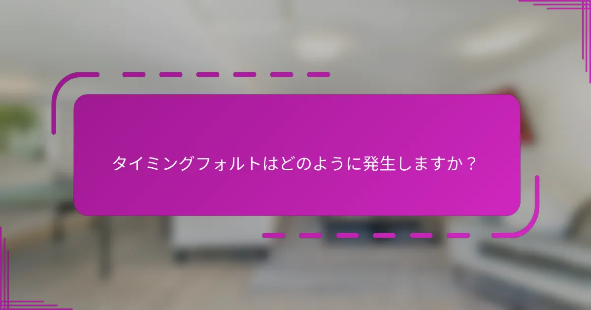 タイミングフォルトはどのように発生しますか？