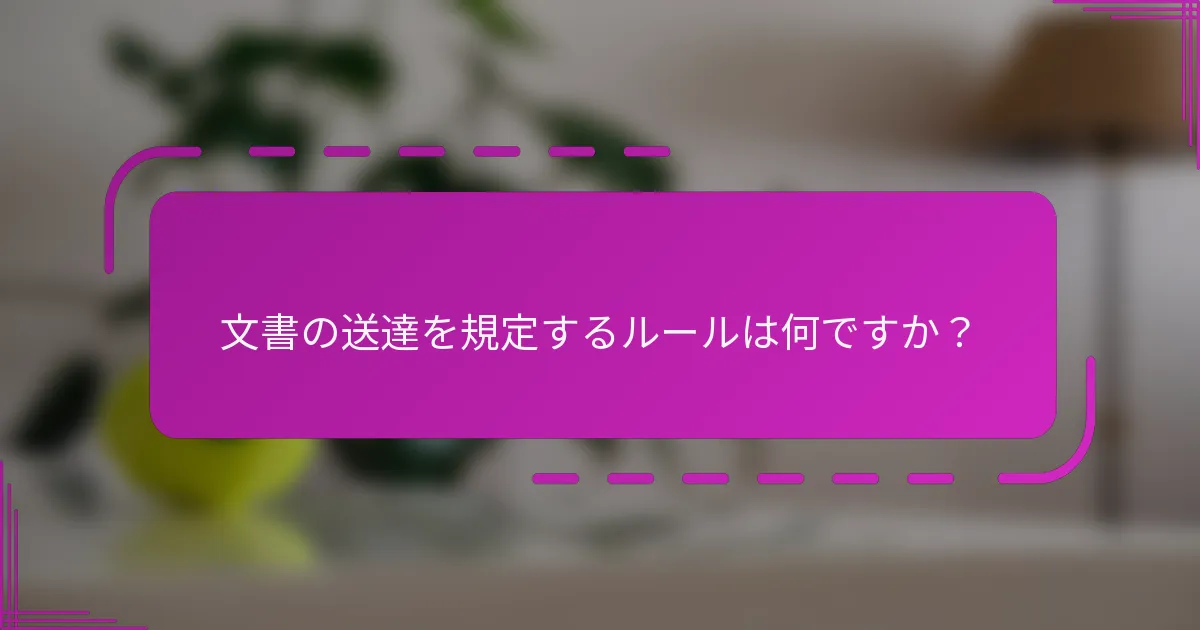 文書の送達を規定するルールは何ですか?