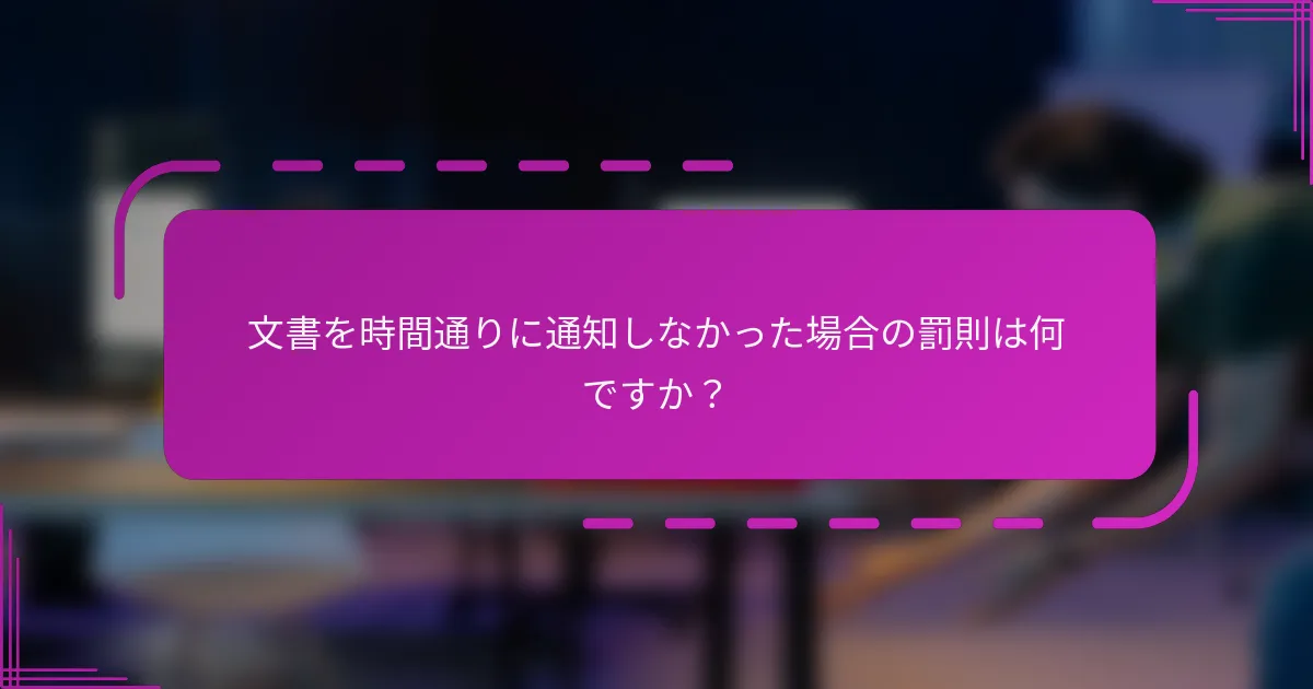 文書を時間通りに通知しなかった場合の罰則は何ですか？